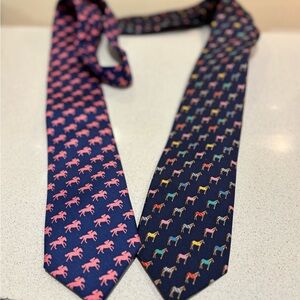 Alynn Neckware Handmade Silk Ties Equestrian Pattern ~ Set of 2